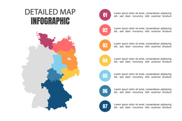 Fototapeta na wymiar Modern Detailed Map Infographic of Germany