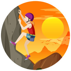 Isolated rock climbing badge