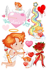 Valentine theme with cupid and roses