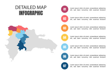 Modern Detailed Map Infographic of Dominican Republic