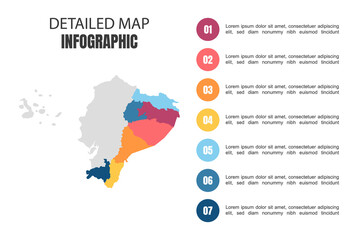 Modern Detailed Map Infographic of Ecuador