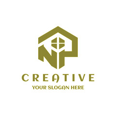 Creative NP house building logo © Desy