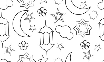 outline seamless pattern arabic ornament © Sutana