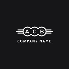 ACB letter logo design on black background. ACB  creative initials letter logo concept. ACB letter design.
