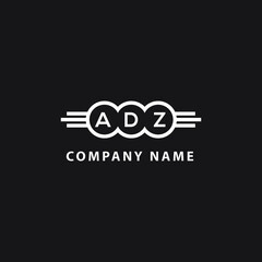 ADZ letter logo design on black background. ADZ  creative initials letter logo concept. ADZ letter design.