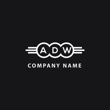 ADW letter logo design on black background. ADW  creative initials letter logo concept. ADW letter design.