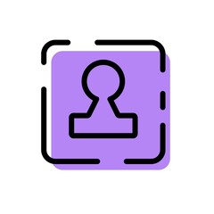 Cute Purple Contact Icon Flat Design For App Label Vector Illustration