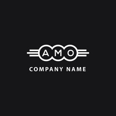 AMO letter logo design on black background. AMO  creative initials letter logo concept. AMO letter design.
