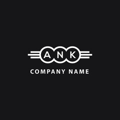 ANK letter logo design on black background. ANK  creative initials letter logo concept. ANK letter design.
