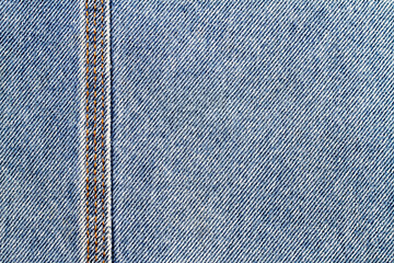 The texture of denim with stitching.
