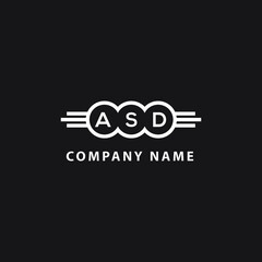 ASD letter logo design on black background. ASD  creative initials letter logo concept. ASD letter design.
