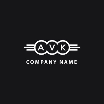 AVK letter logo design on black background. AVK  creative initials letter logo concept. AVK letter design.