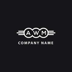 AWM letter logo design on black background. AWM  creative initials letter logo concept. AWM letter design.