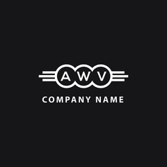 AWV letter logo design on black background. AWV  creative initials letter logo concept. AWV letter design.