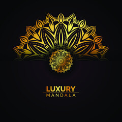 Luxury abstract ornamental mandala background design with gold color