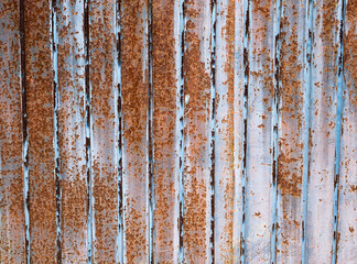 Rusted steel corrugated panel texture