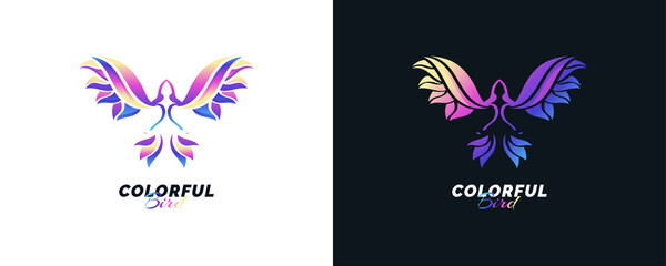 Modern and Colorful Bird Logo Illustration. Bird Logo or Symbol in Dynamic Concept