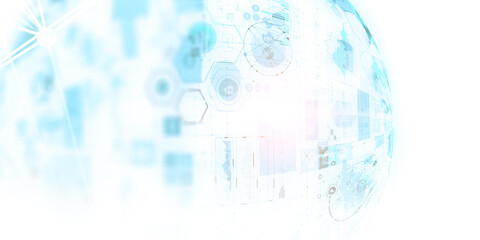 Global technologies concept . Mixed media