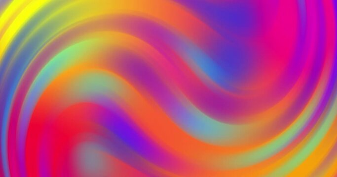 Animation of multicoloured waves moving and changing