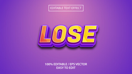 lose text effect eps Premium vector 