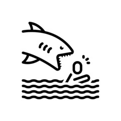 Black line icon for attacked