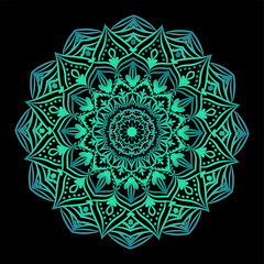 Luxury Mandala. Decorative lace ornament on a dark background. For printing on t-shirts, business cards, greeting cards, mugs. Arabesque style.