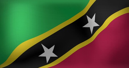 Animation of waving flag of saint kitts and nevis - Powered by Adobe