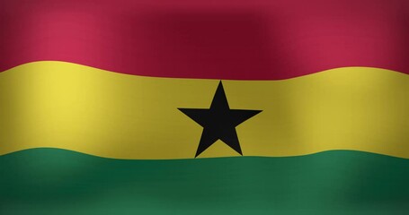Animation of waving flag of ghana