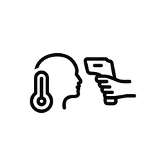 Black line icon for temperatures