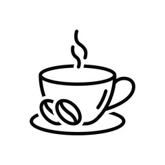 Black line icon for coffee