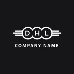 DHL letter logo design on black background. DHL  creative initials letter logo concept. DHL letter design.