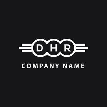 DHR letter logo design on black background. DHR  creative initials letter logo concept. DHR letter design.