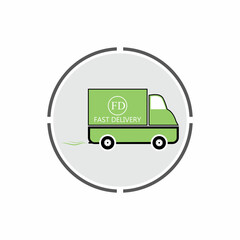 Fast delivery truck icon vector illustration