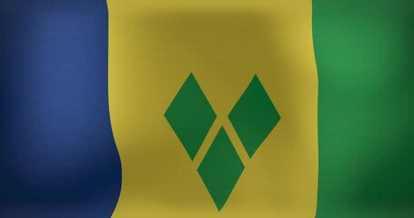 Animation of waving flag of saint vincent and the grenadines