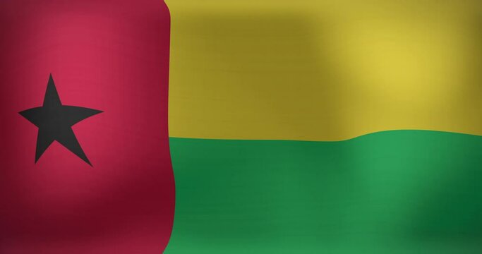 Animation of waving flag of guinea bissau