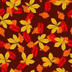 seamless pattern of autumn leaves. vector illustration