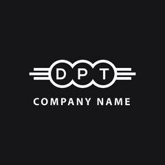 DPT letter logo design on black background. DPT  creative circle letter logo concept. DPT letter design.