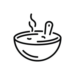 Black line icon for soup