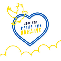 peace for Ukraine concept,  standing with Ukraine Russia conflict war. pray for Ukraine map
