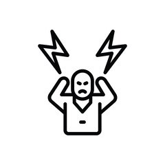 Black line icon for aggressive