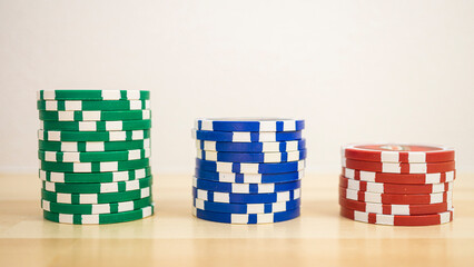 Piles of casino betting chips_06