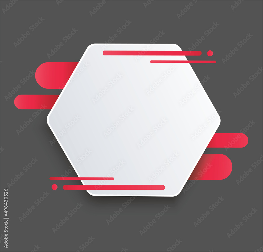 Wall mural red hexagon background template vector illustration