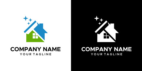 a clean house themed graphic image, on a white and black background. vector graphics base.