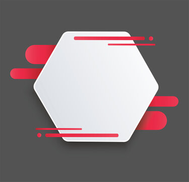 Red Hexagon Background Template Vector Illustration