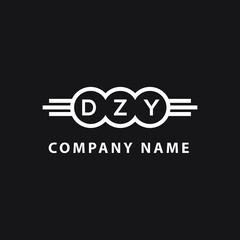 DZY letter logo design on black background. DZY  creative initials letter logo concept. DZY letter design.