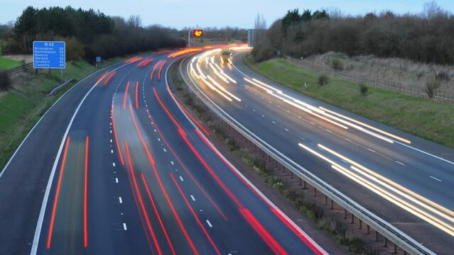 Evening rush hour on the M40 Motorway - time lapse 4:2:2 HQ file