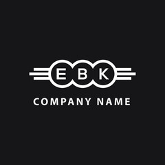 EBK letter logo design on black background. EBK  creative initials letter logo concept. EBK letter design.