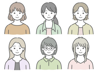 若い女性の上半身セット（私服）