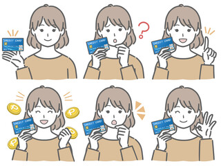 クレジットカードに関する色々　私服の若い女性