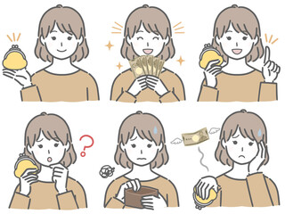 お金に関する色々　私服の若い女性